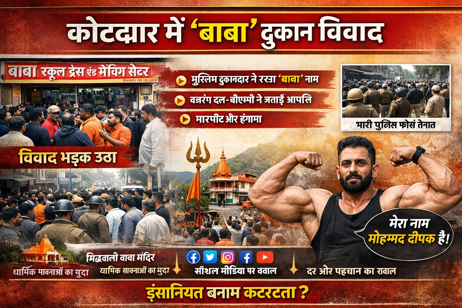 कोटद्वार में ‘बाबा’ नाम पर विवाद : एक दुकान, एक नाम और शहर की शांति पर मंडराता सवाल