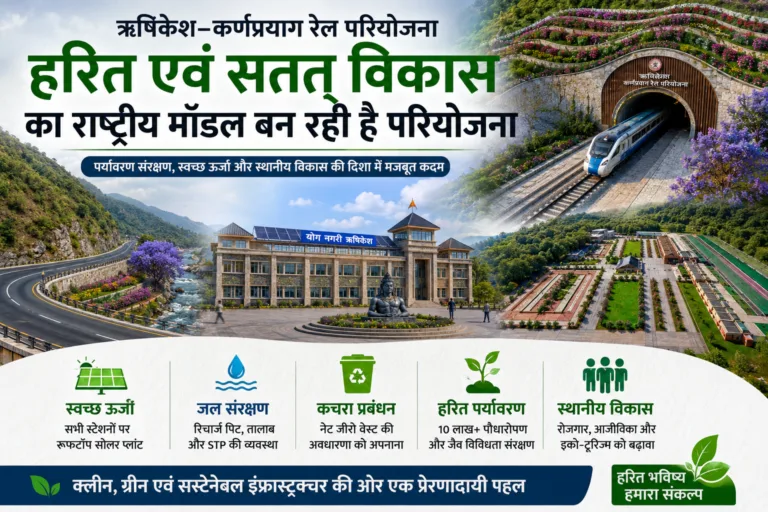 ऋषिकेश-कर्णप्रयाग रेल परियोजना में बनेंगे 11 ग्रीन स्टेशन, 10 लाख पौधे लगाने की तैयारी