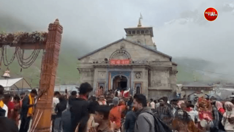 Kedarnath Yatra devotees visiting Kedarnath Temple during monsoon