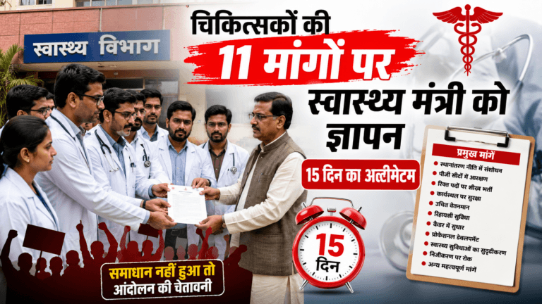 चिकित्सकों की 11 मांगों पर स्वास्थ्य मंत्री को ज्ञापन, 15 दिन का अल्टीमेटम